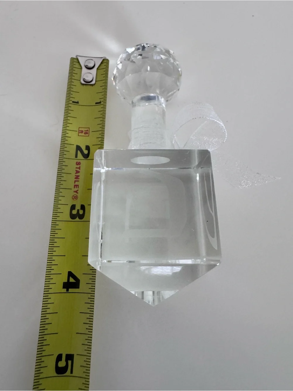 Optical Crystal Dreidel Hanukkah Judaica Decor Paperweight Hebrew Letters Gift - Picture 12 of 13
